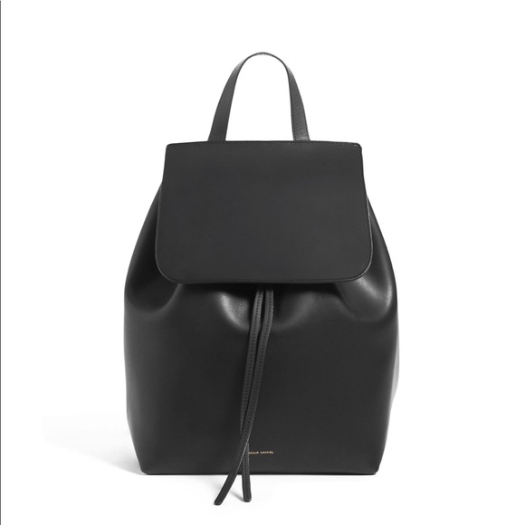 Mansur Gavriel Handbags - Mansur Gavriel Leather Backpack Black/Red